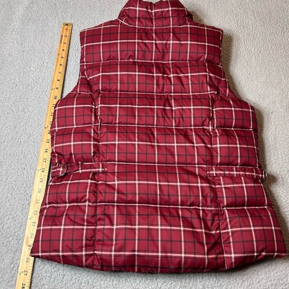 Eddie Bauer Vest Womens Large Red Premium Goose Down Quilted Puffer Full Zip - Picture 10 of 12